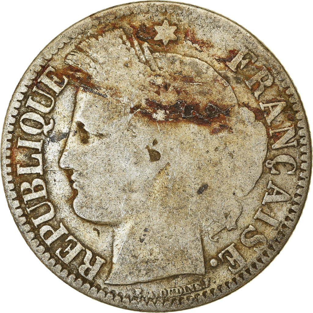 Munten, Frankrijk, Cérès, 2 Francs, 1871, Bordeaux, ZG+, Zilver, KM:816.2
