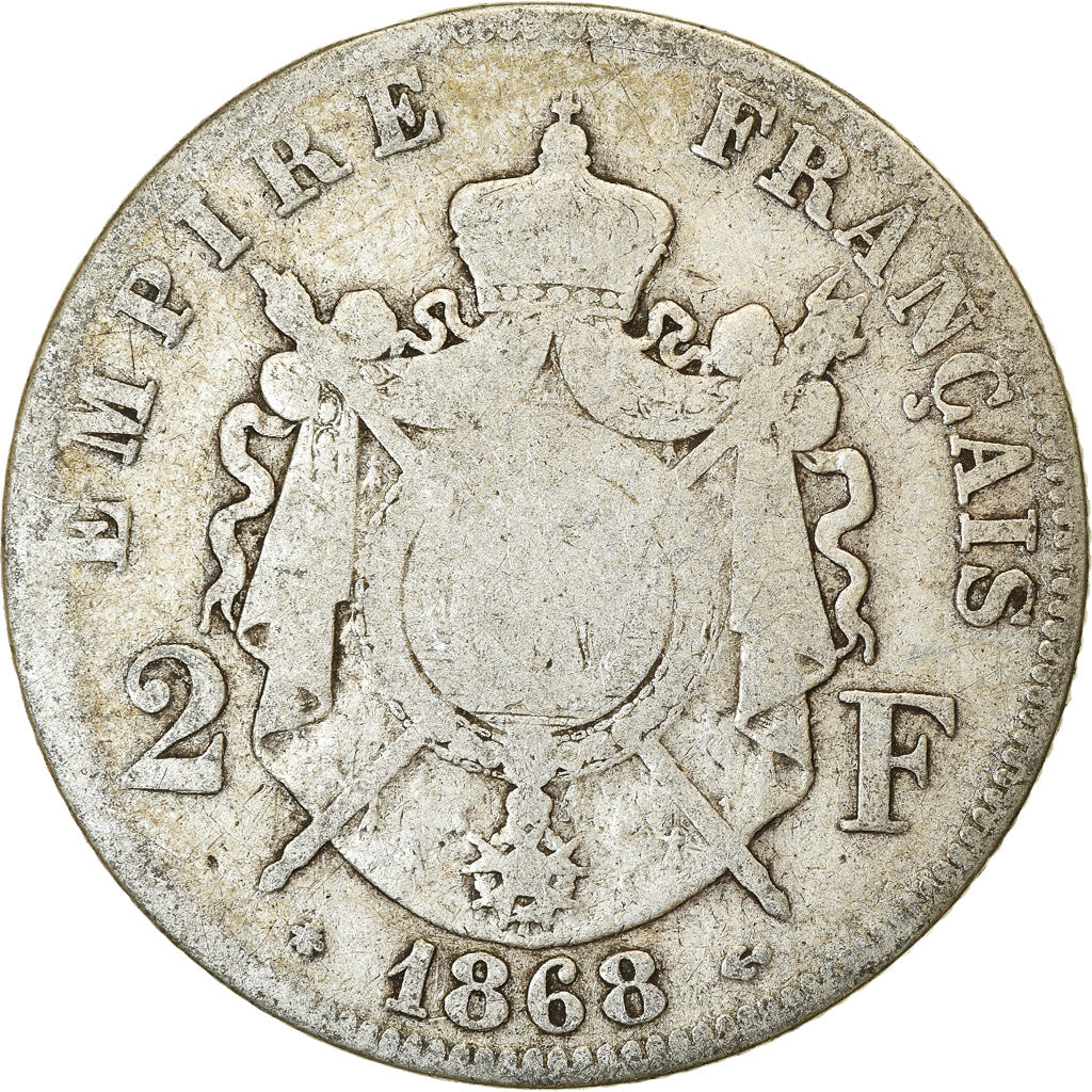 Munten, Frankrijk, Napoleon III, Napoléon III, 2 Francs, 1868, Paris, FR