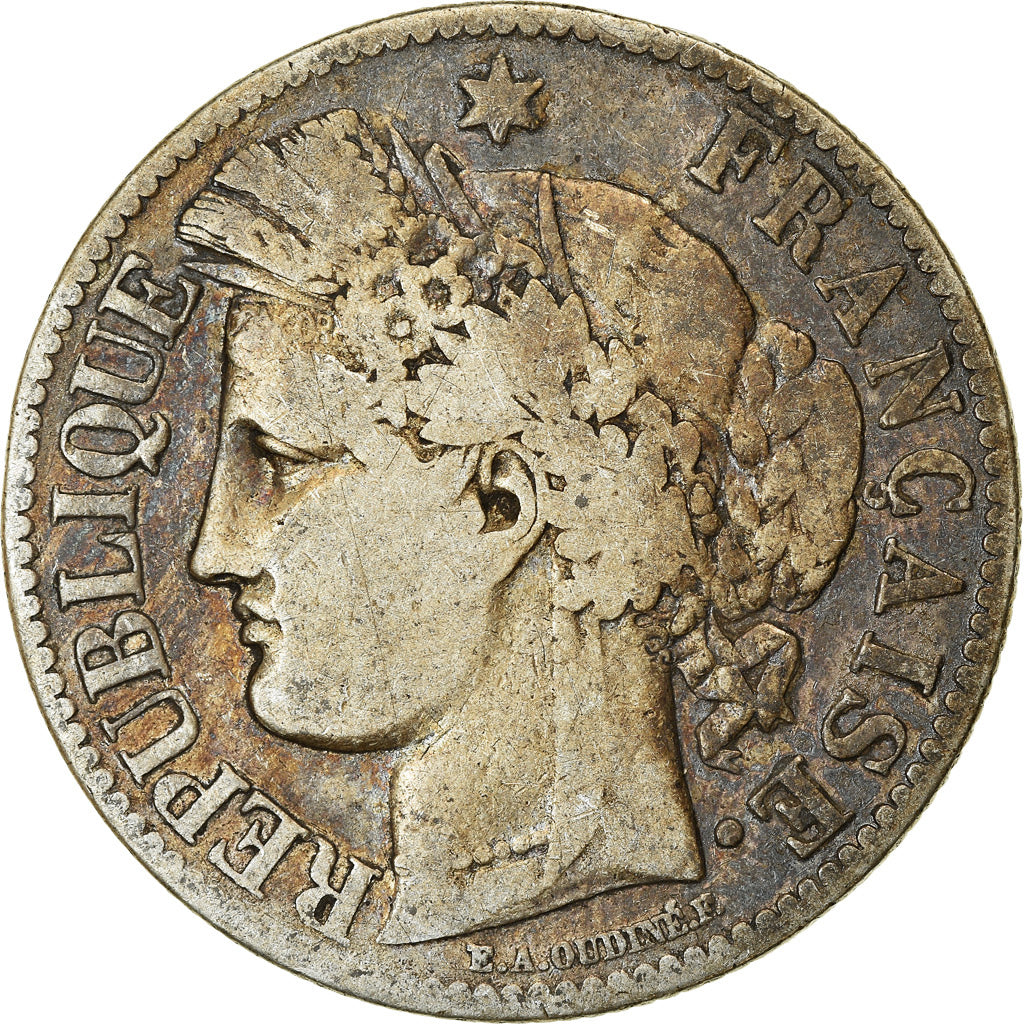 Coin, France, Cérès, 2 Francs, 1887, Paris, VF(20-25), Silver, KM:817.1