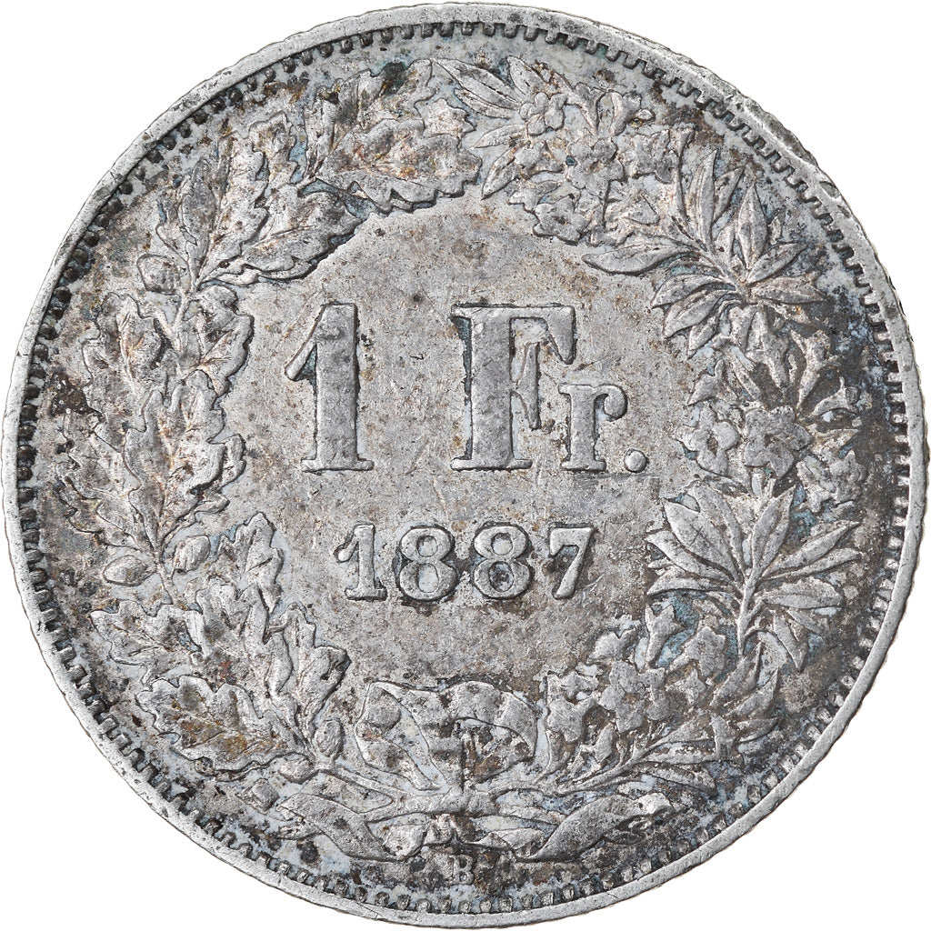 Coin, Switzerland, Franc, 1887, Bern, EF(40-45), Silver, KM:24