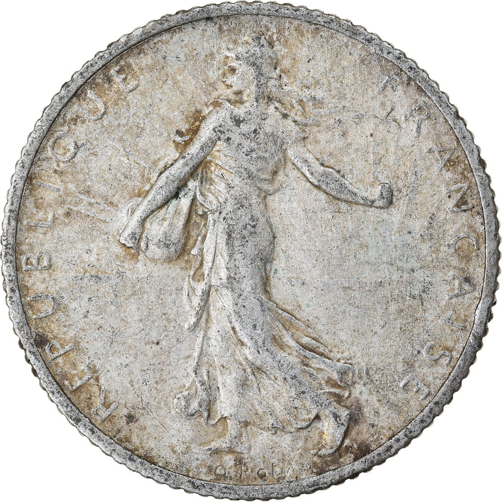 Munten, Frankrijk, Semeuse, Franc, 1910, Paris, FR+, Zilver, KM:844.1
