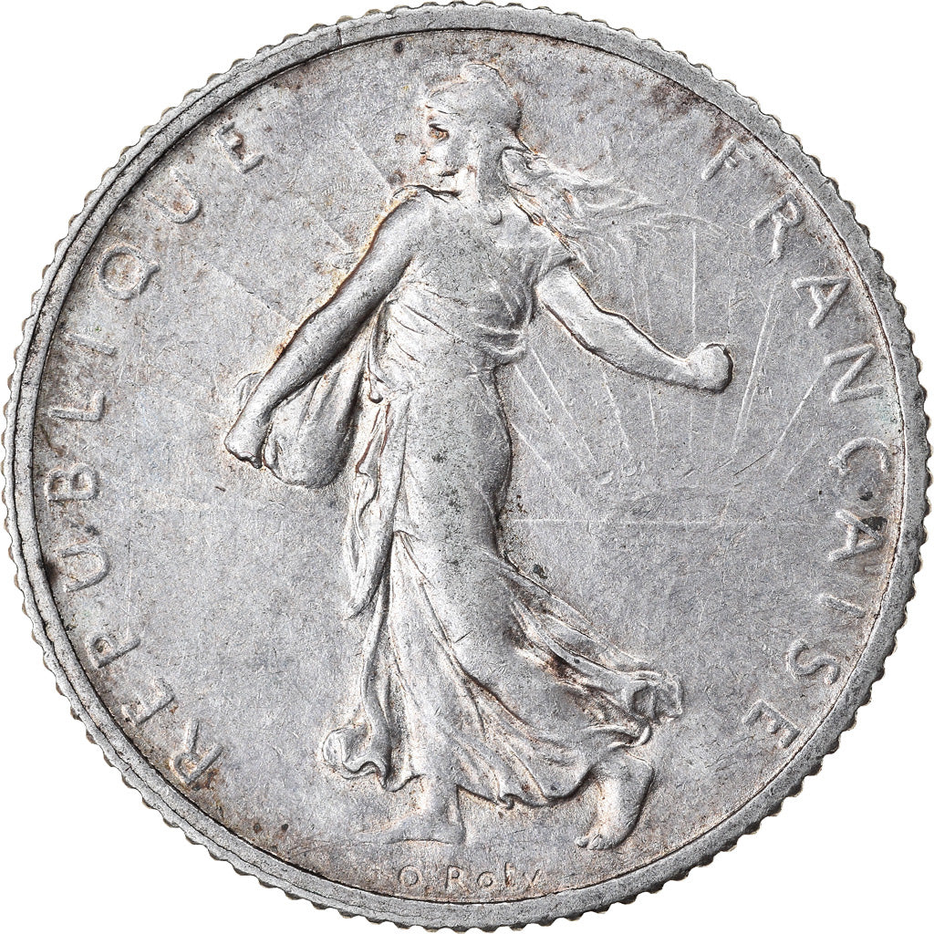 Munten, Frankrijk, Semeuse, Franc, 1913, Paris, ZF+, Zilver, KM:844.1