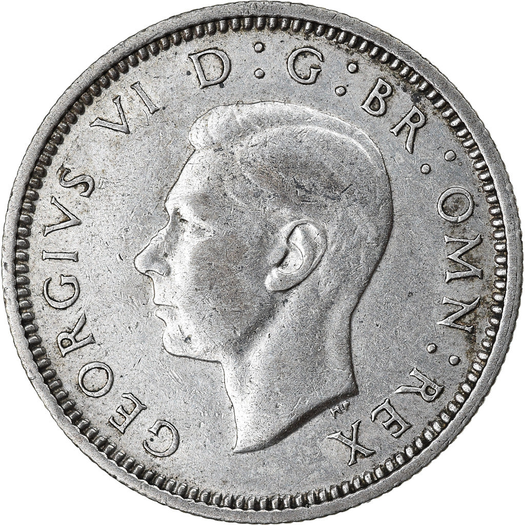 Moneta, Gran Bretagna, George VI, 6 Pence, 1939, BB, Argento, KM:852