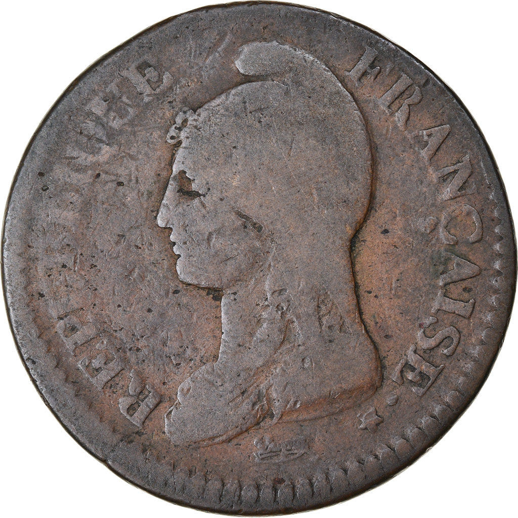 Coin, France, Dupré, Decime, AN 5, Lyon, F(12-15), Bronze, KM:645.5