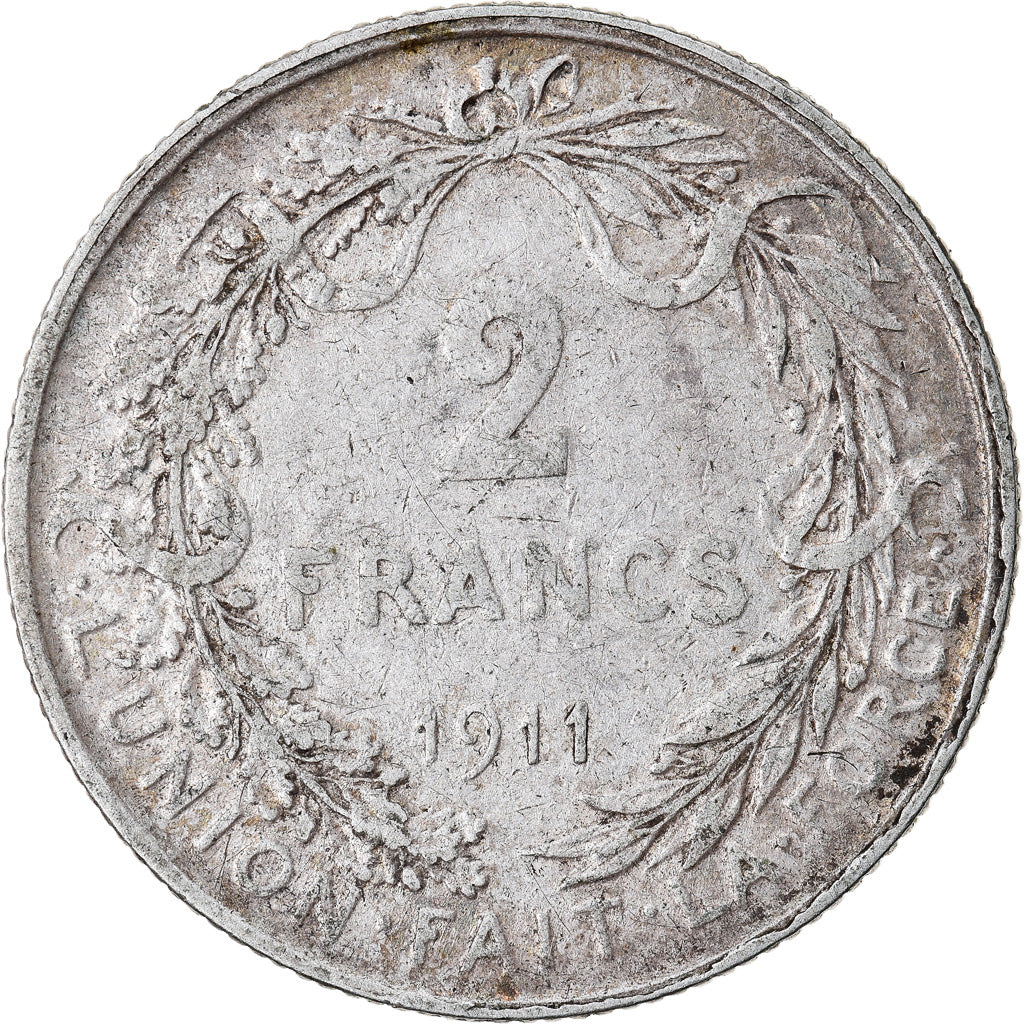 Monnaie, Belgique, 2 Francs, 2 Frank, 1911, TTB, Argent, KM:74