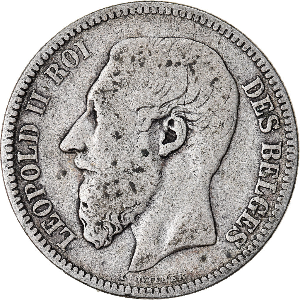 Coin, Belgium, Leopold II, 2 Francs, 2 Frank, 1867, VF(20-25), Silver, KM:30.1
