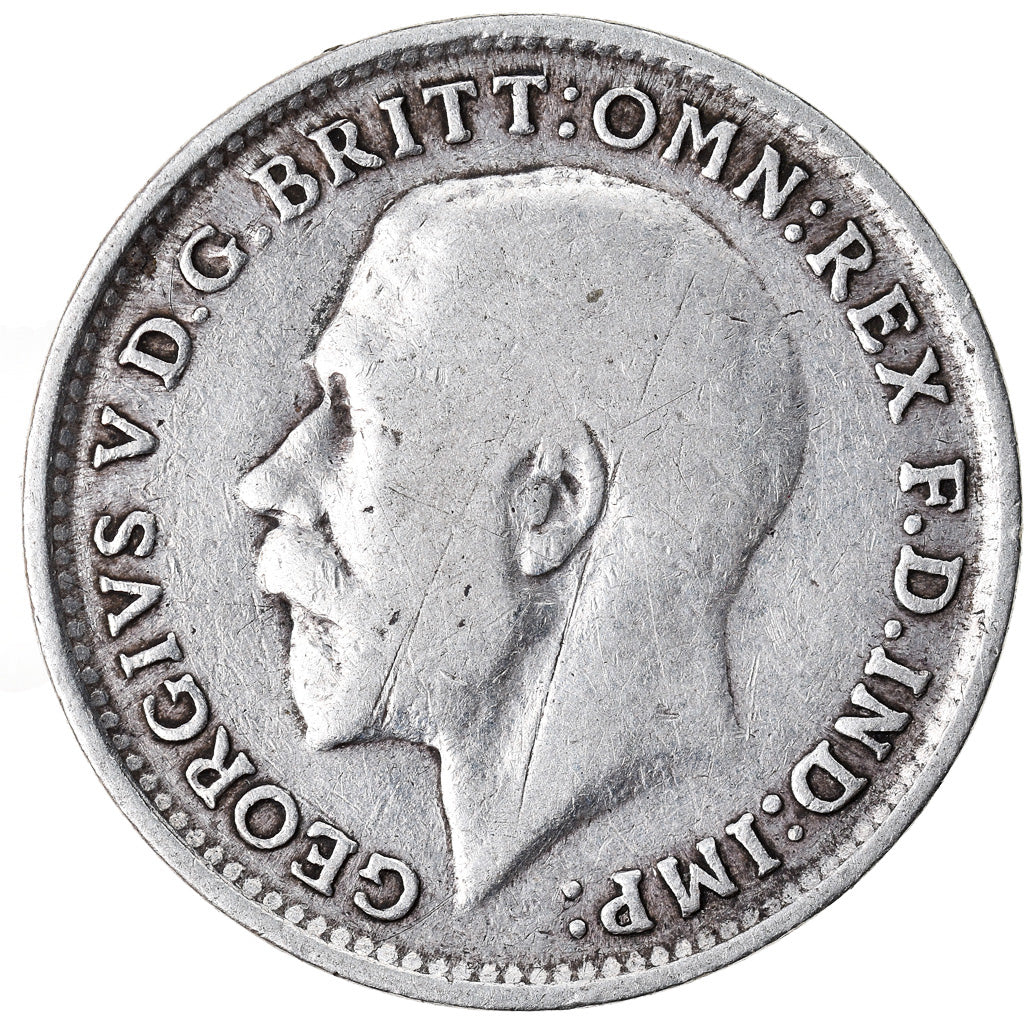 Moneta, Gran Bretagna, George V, 3 Pence, 1919, MB+, Argento, KM:813