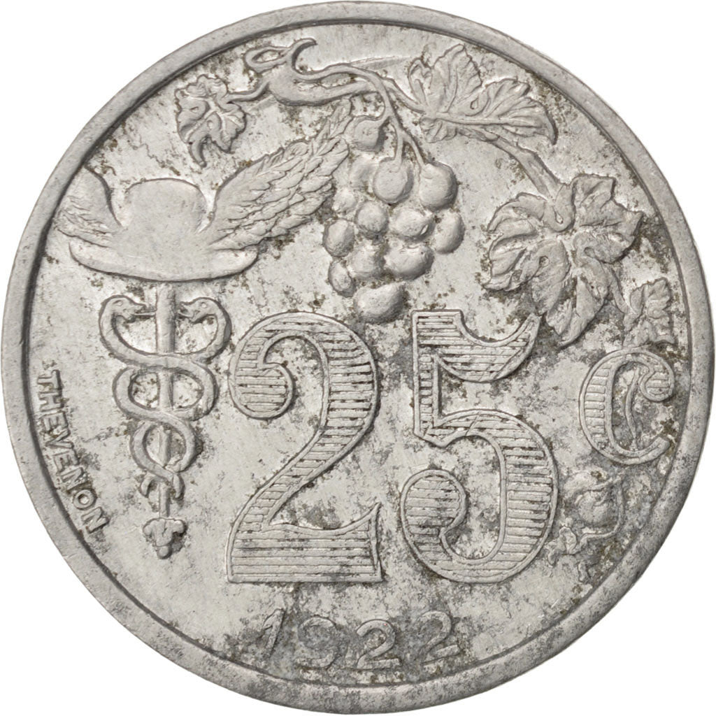 Coin, France, 25 Centimes, 1922, EF(40-45), Aluminium, Elie:10.3