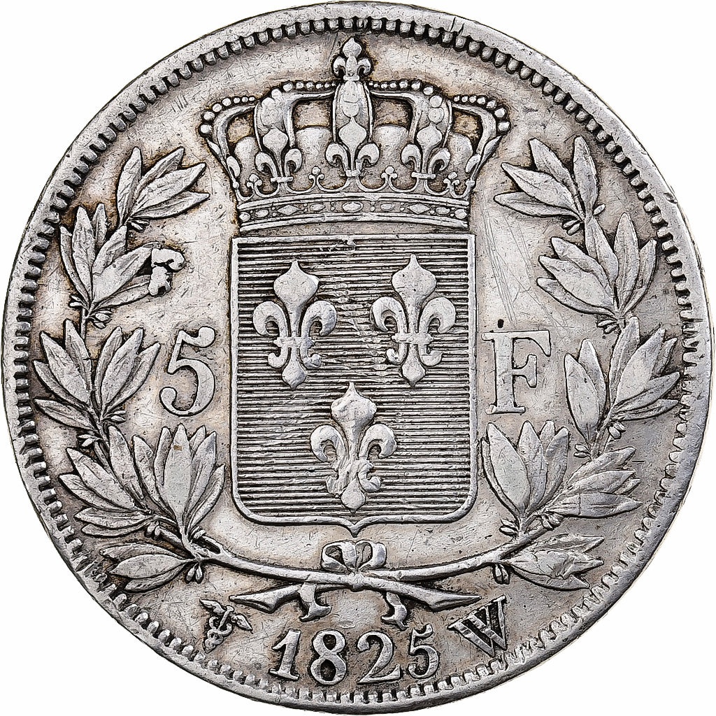 Frankrijk, Charles X, 5 Francs, 1825, Lille, Zilver, ZF, Gadoury:643, KM:720.13
