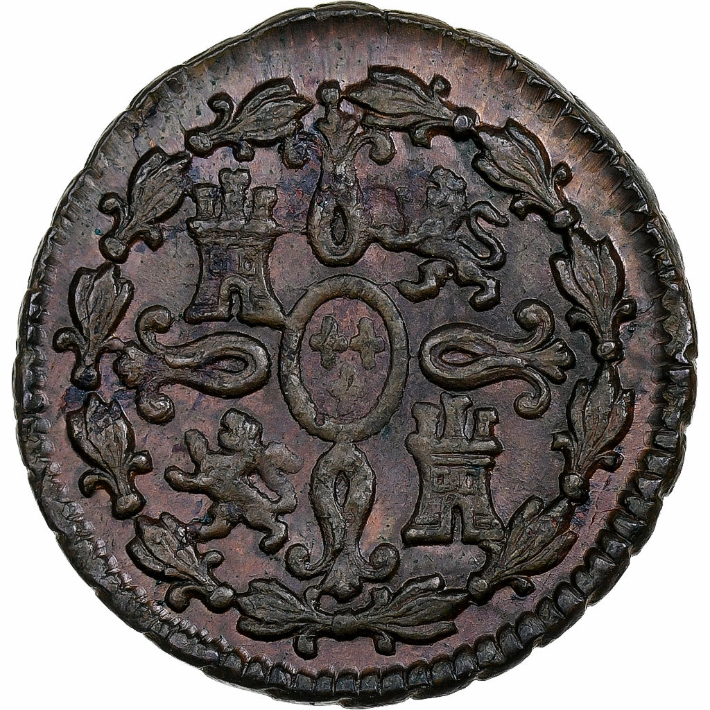 Spain, Charles IV, 2 Maravedis, 1796, Segovia, Copper, MS(63), KM:426