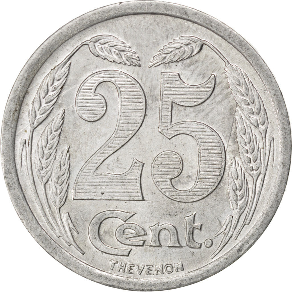 Moneta, Francia, 25 Centimes, 1921, BB+, Alluminio, Elie:10.3