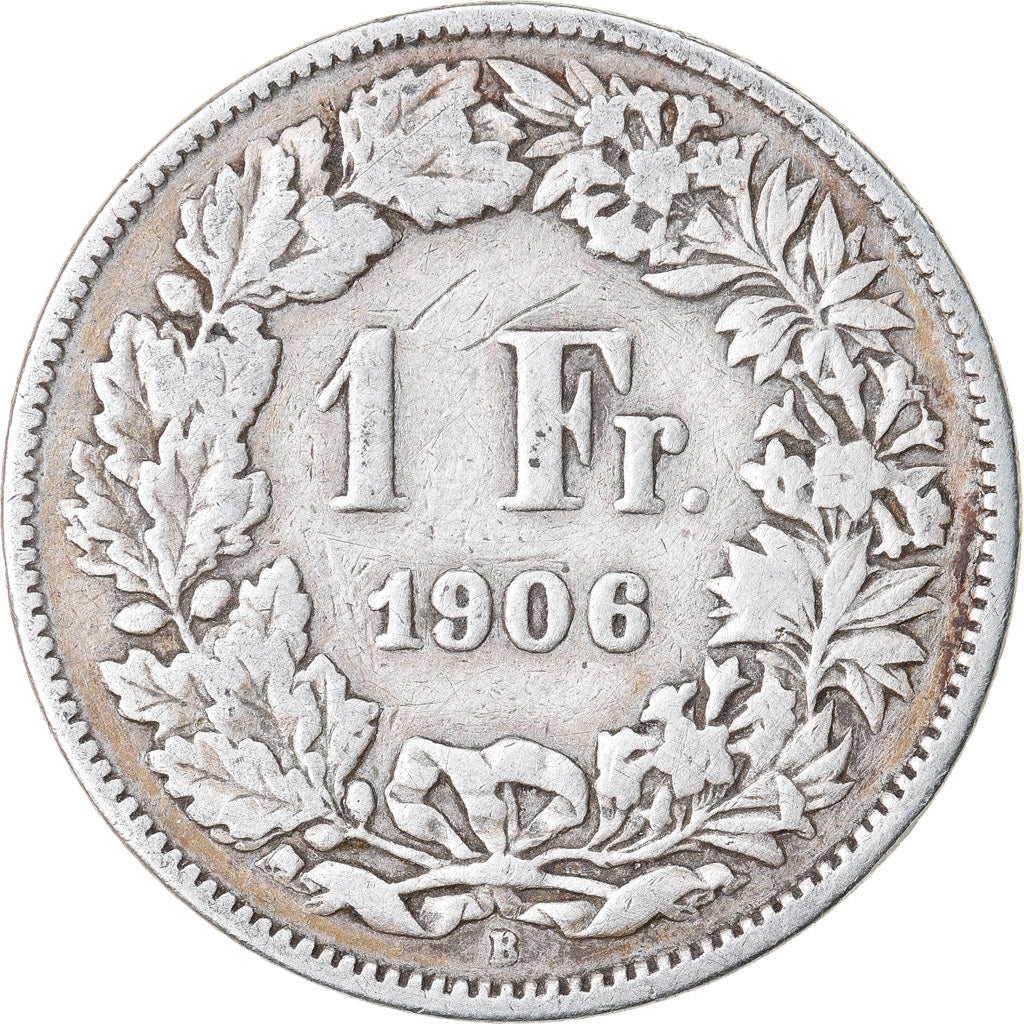 Coin, Switzerland, Franc, 1906, Bern, VF(20-25), Silver, KM:24