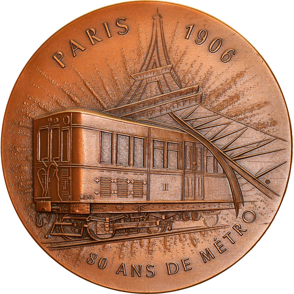 France, Médaille, Paris / New-York, 80 Ans de Métro, Railway, 1986, FDC