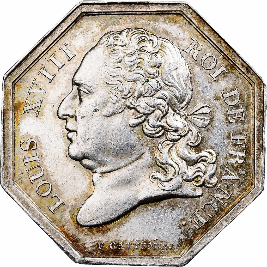 Frankrijk, Token, Louis XVIII, Chambre des Notaires d'Evreux, Zilver, Gatteaux