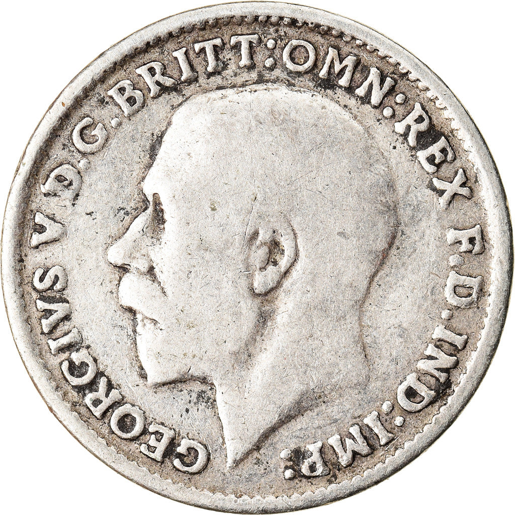 Moneta, Wielka Brytania, George V, 3 Pence, 1918, VF(30-35), Srebro, KM:813