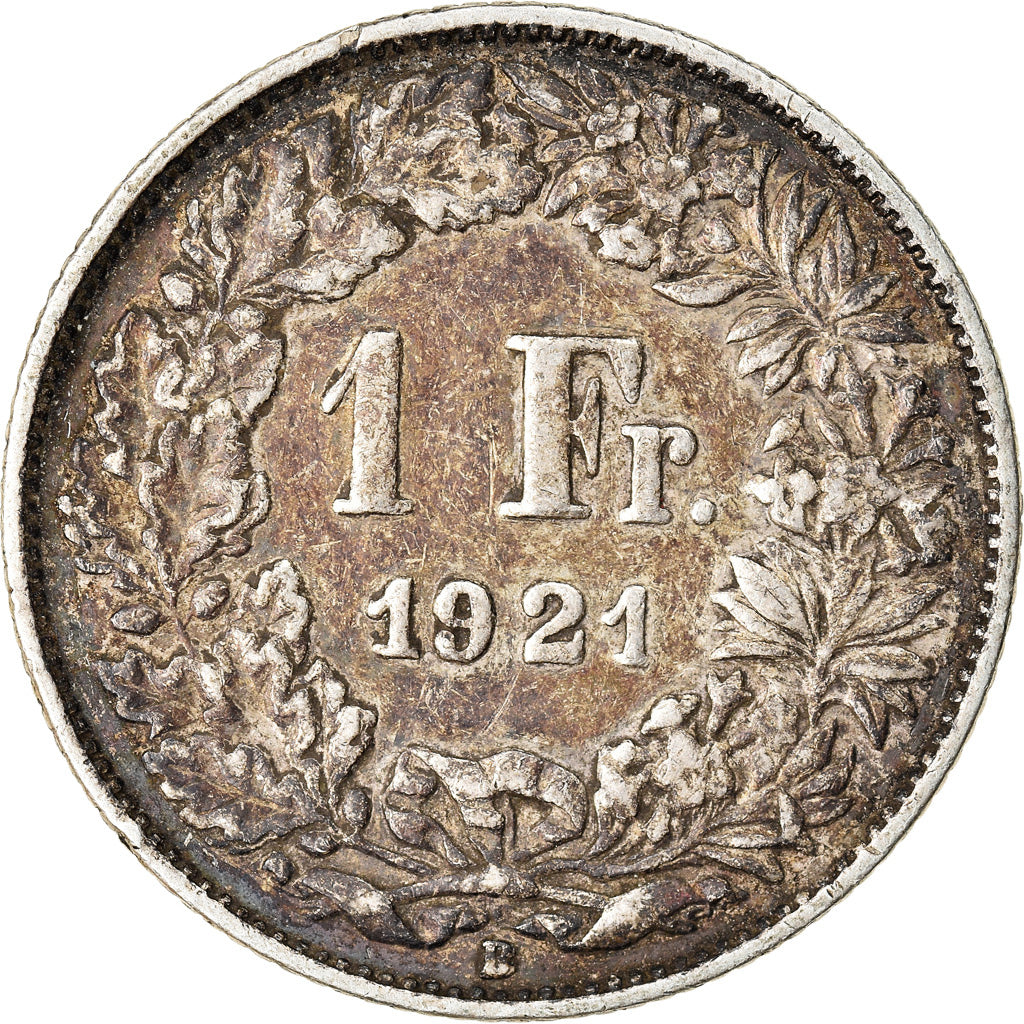 Coin, Switzerland, Franc, 1921, Bern, EF(40-45), Silver, KM:24