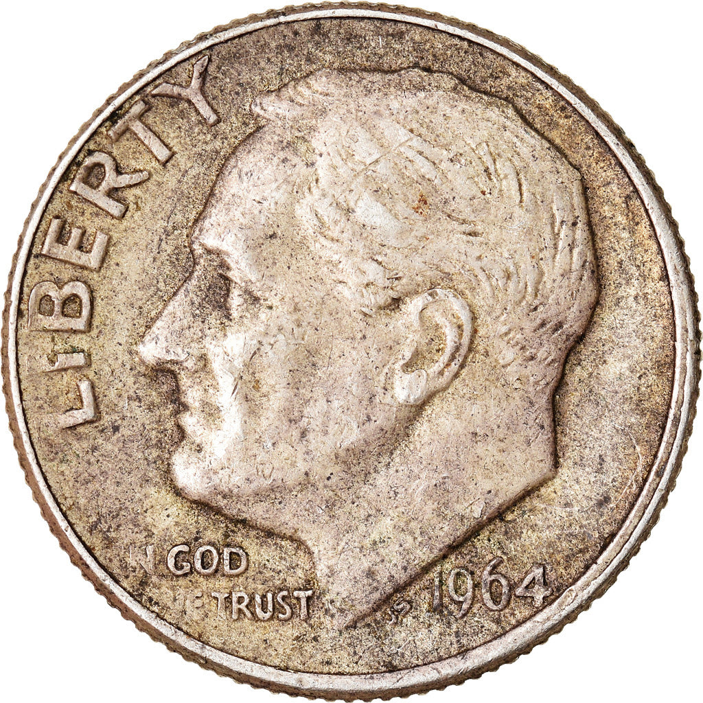 Monnaie, États-Unis, Roosevelt Dime, Dime, 1964, U.S. Mint, Denver, TTB