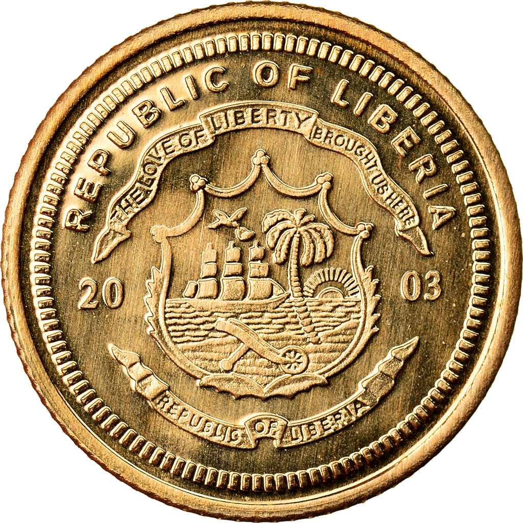 Coin, Liberia, Jean-Paul II, 10 Dollars, 2003, MS(65-70), Gold