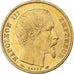 França, Napoleon III, 5 Francs, 1854, Paris, Pequeno módulo, Dourado