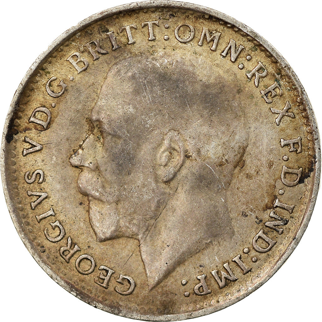 Moneta, Gran Bretagna, George V, 3 Pence, 1919, BB, Argento, KM:813