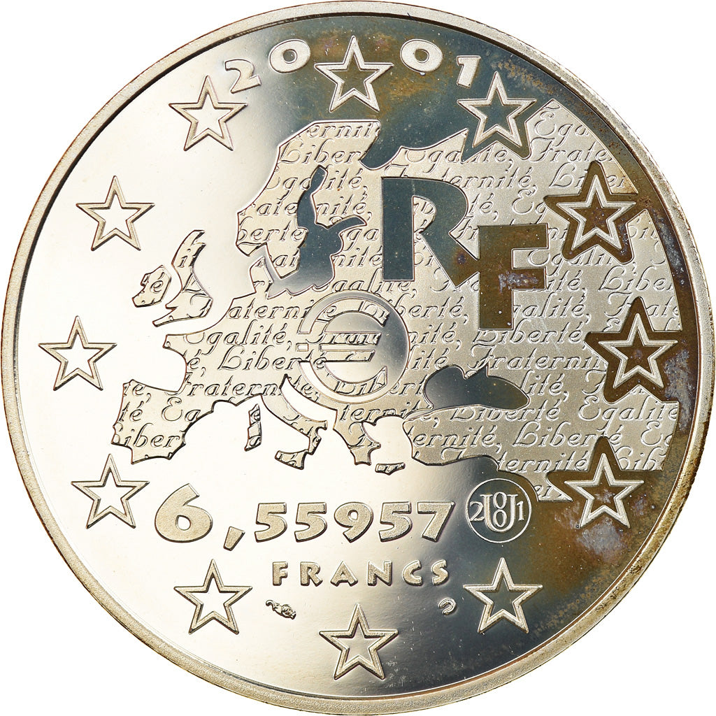 Moneta, Francia, Egalité, 6.55957 Francs, 2001, Paris, Proof, FDC, Argento