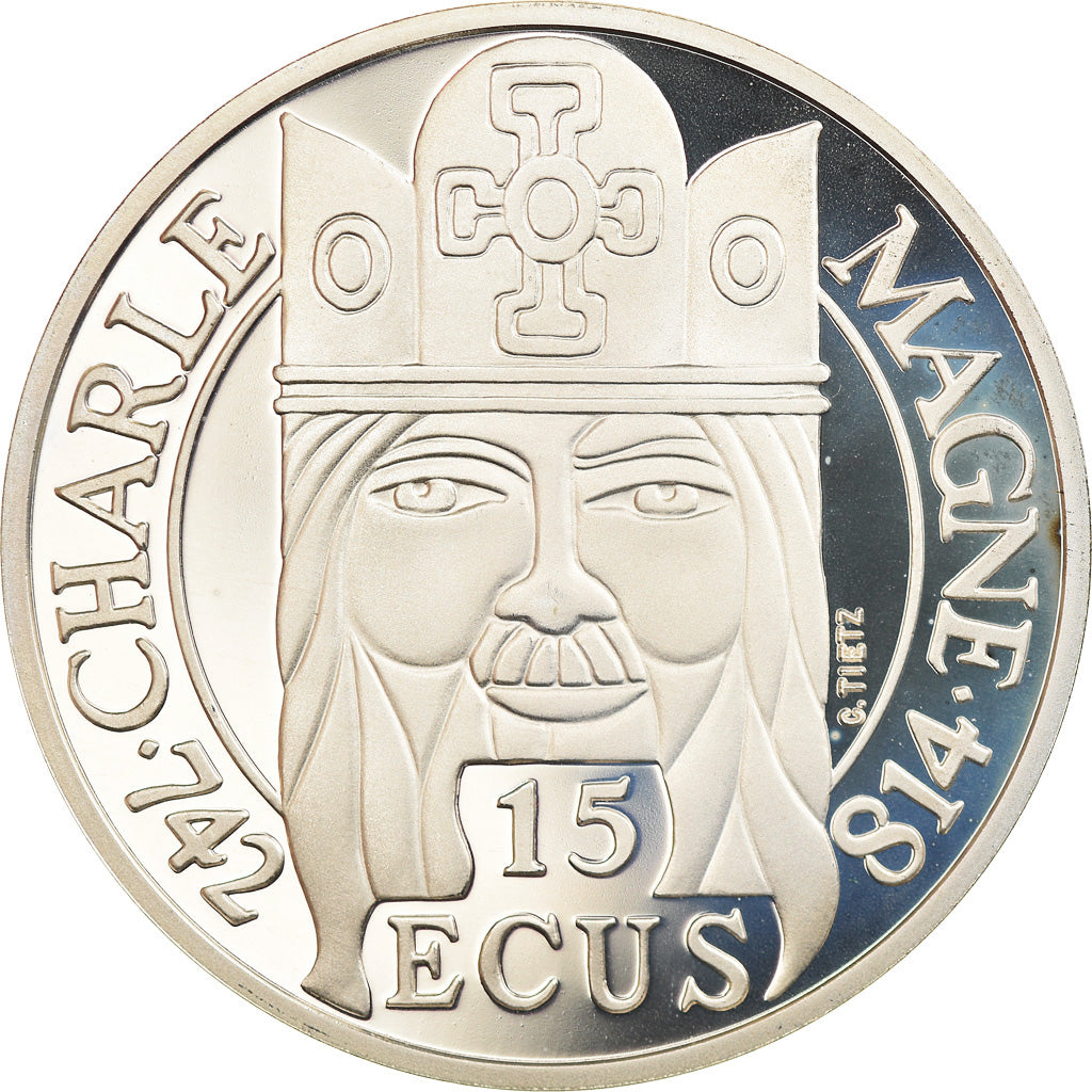 Munten, Frankrijk, 100 Francs-15 Ecus, 1990, Paris, Proof, FDC, Zilver, KM:989