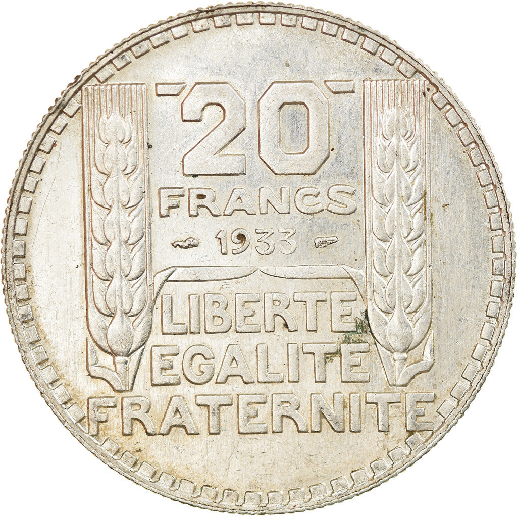Moneta, Francja, Turin, 20 Francs, 1933, Paris, AU(55-58), Srebro, KM:879