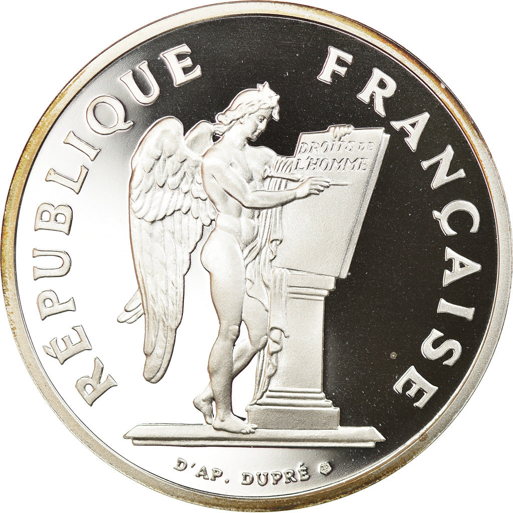 Munten, Frankrijk, Droits de l'Homme, 100 Francs, 1989, Proof, FDC, Zilver