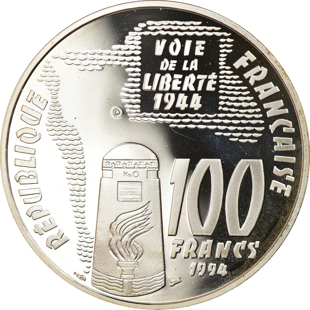 Munten, Frankrijk, Sainte-Mère-Eglise, 100 Francs, 1994, Paris, Proof, FDC
