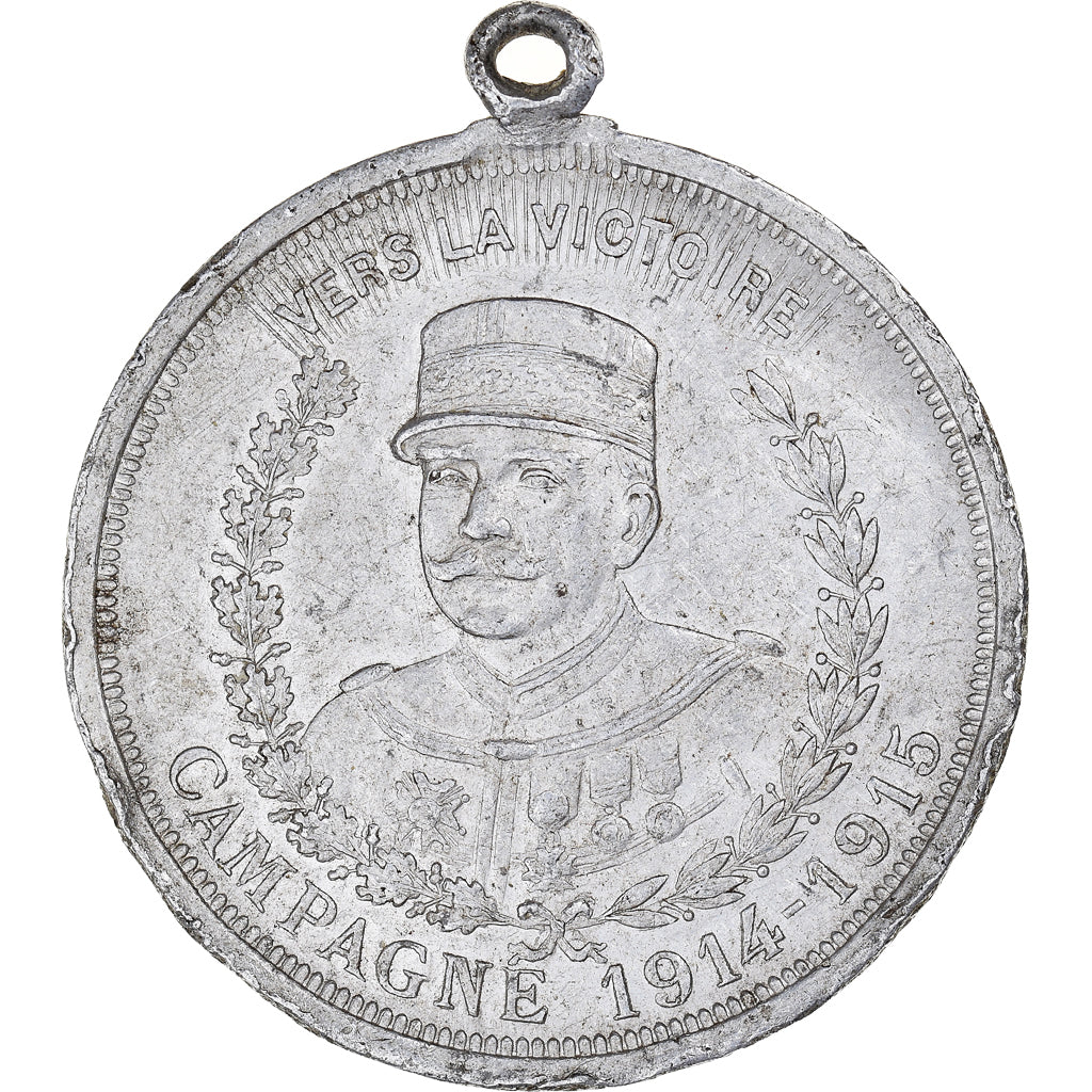 France, Médaille, Joffre, Campagne de, WAR, 1914-1915, TTB, Aluminium