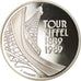 Moneta, Francja, Tour Eiffel, 5 Francs, 1989, Paris, BE, MS(65-70), Srebro
