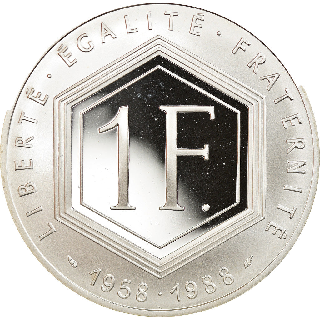 Moneta, Francja, Charles de Gaulle, Franc, 1988, Paris, Proof, MS(65-70)