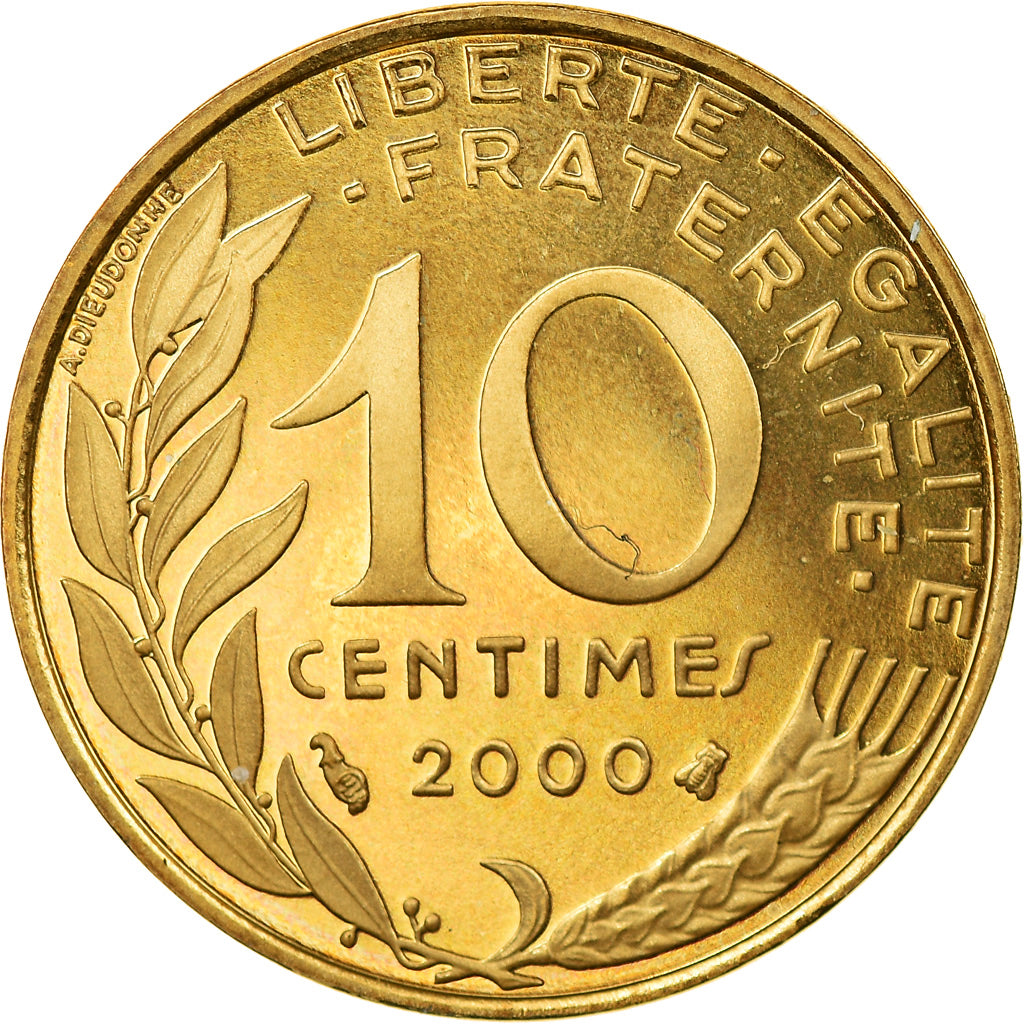 Moneda, Francia, Marianne, 10 Centimes, 2000, Paris, Proof, SC+, Aluminio -