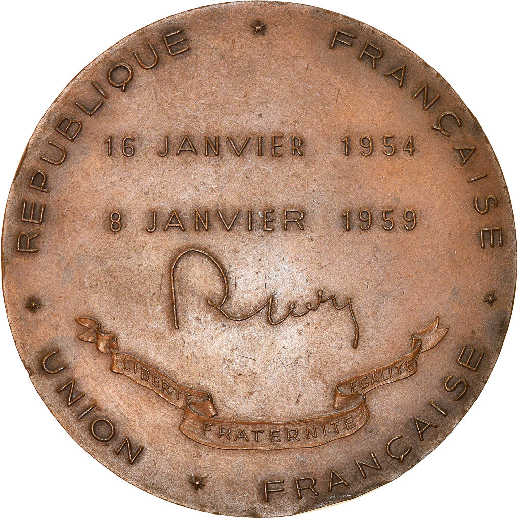 France, Médaille, Président René Coty, Union Française, Politics, 1959