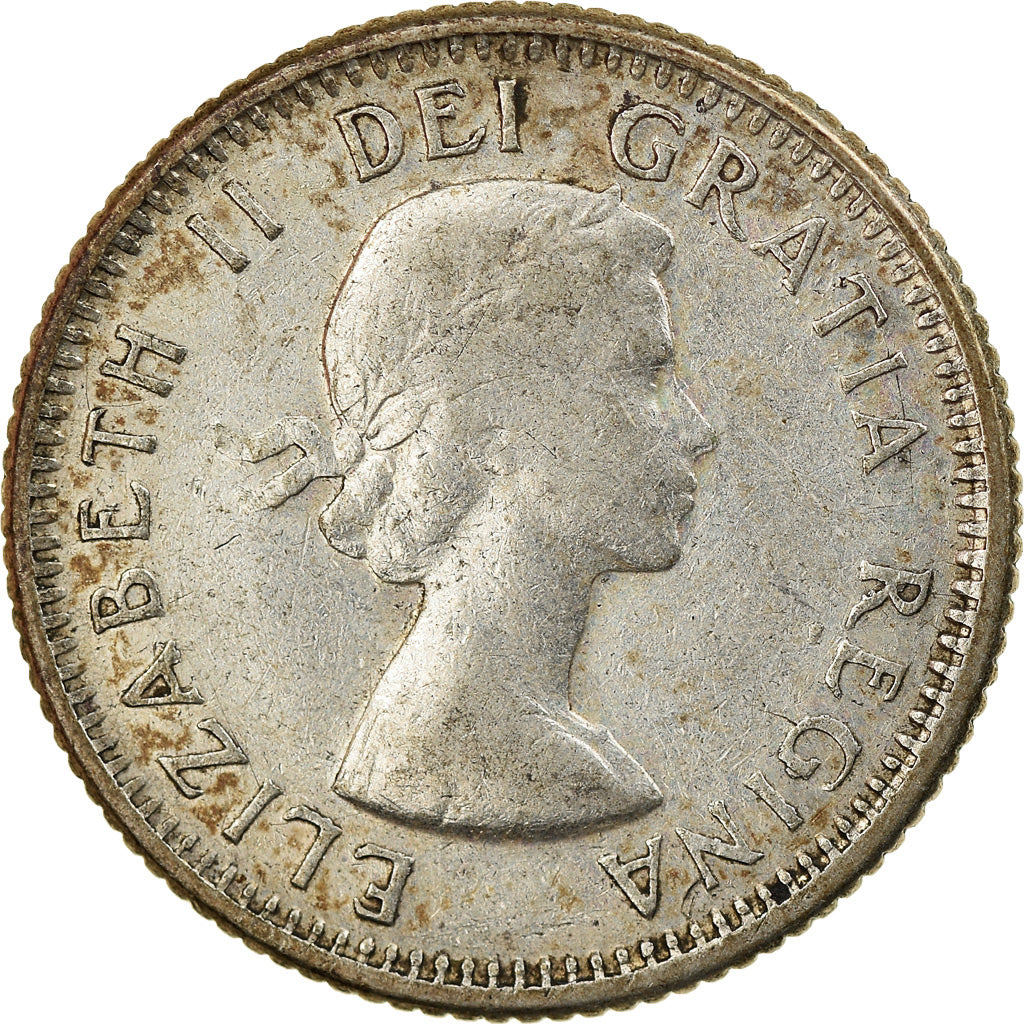 Moneta, Canada, Elizabeth II, 10 Cents, 1959, Royal Canadian Mint, Ottawa, BB