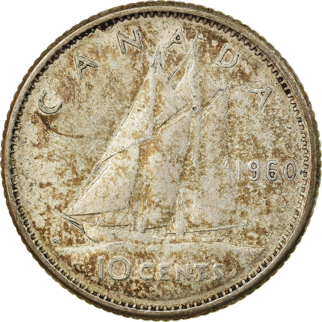 Moneta, Canada, Elizabeth II, 10 Cents, 1960, Royal Canadian Mint, Ottawa