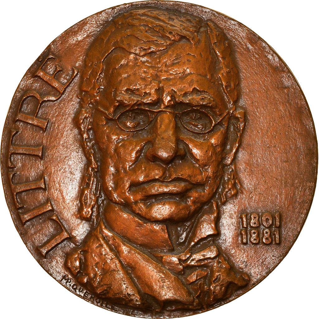France, Médaille, Emile Littré, Dictionnaire, Arts & Culture, Quérolle, TTB+