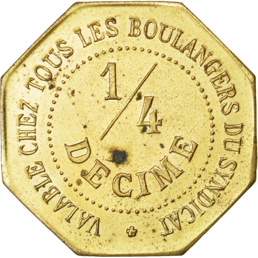 Coin, France, 1/4 Decime, AU(50-53), Brass, Elie:25.2