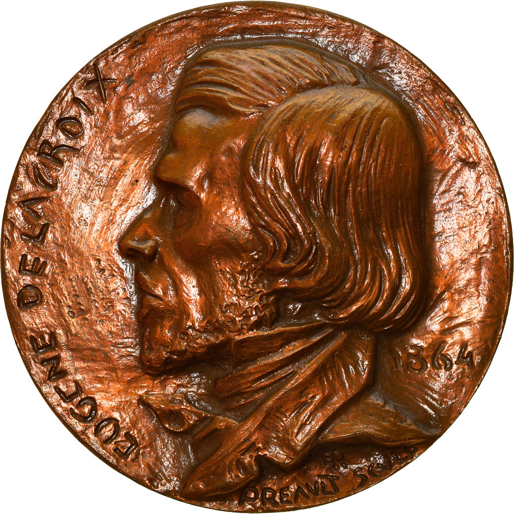 France, Médaille, Eugène Delacroix, Arts & Culture, Preault, SUP, Bronze