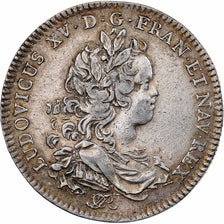 França, Token, Luís XV, États de Languedoc, 1721, Prata, Occitanie