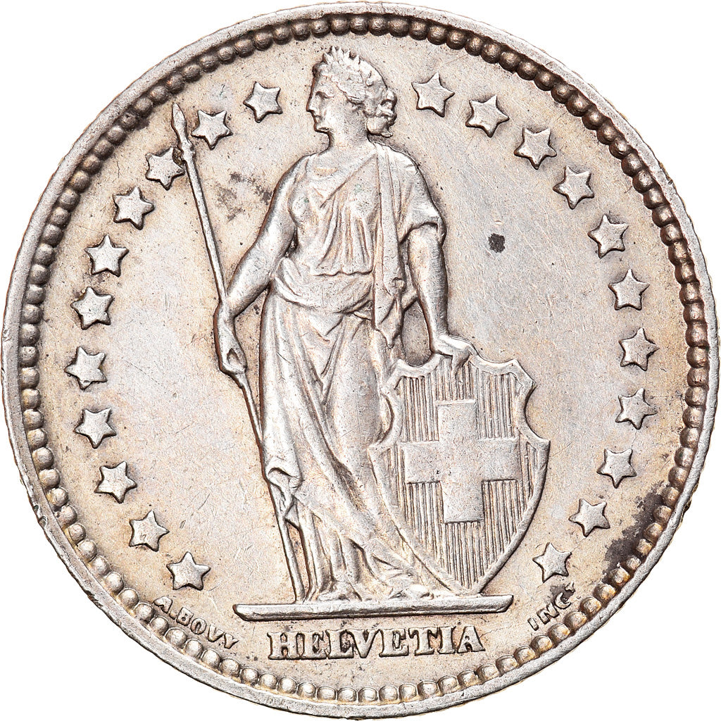 Coin, Switzerland, Franc, 1914, Bern, EF(40-45), Silver, KM:24