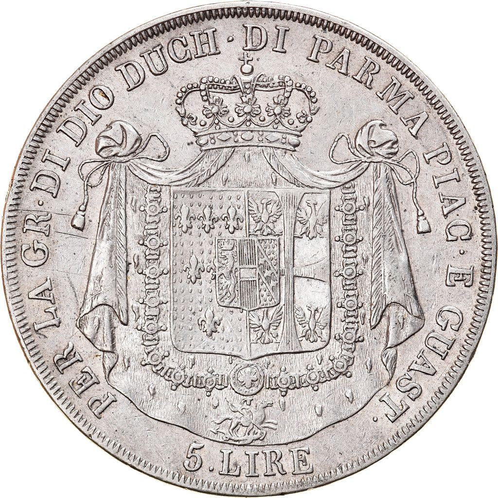 Moneda, Estados italianos, PARMA, Maria Luigia, 5 Lire, 1832, Parma, MBC, Plata