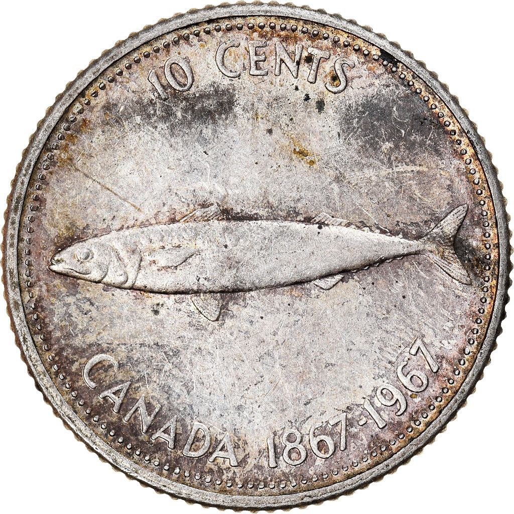 Moneta, Canada, Elizabeth II, 10 Cents, 1967, Royal Canadian Mint, Ottawa