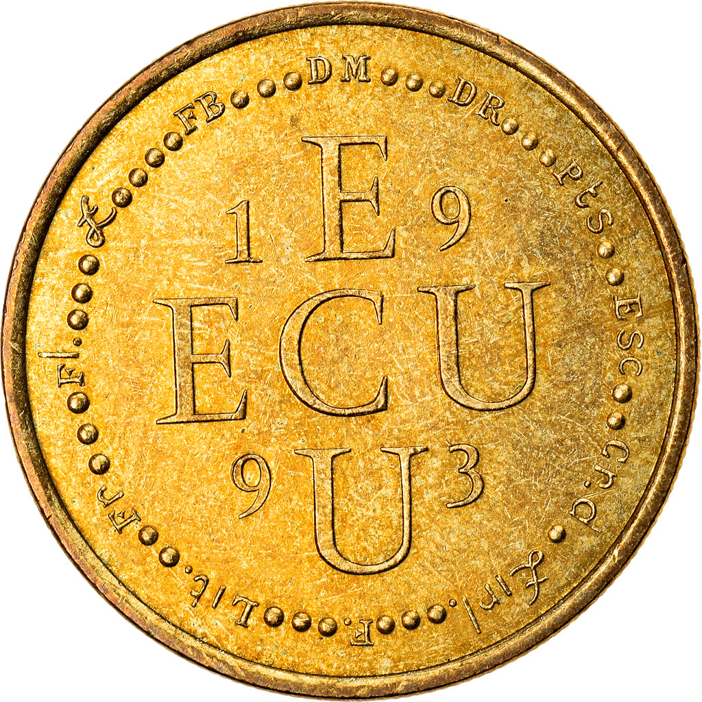 Francja, Medal, Ecu Europa, Marianne, 1993, MS(60-62), Pokryty brązem
