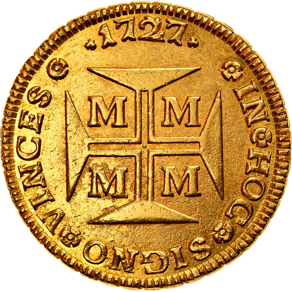 Brazil, João V, 20000 Réis, 1727, Vila Rica, Gold, AU(55-58), KM:117