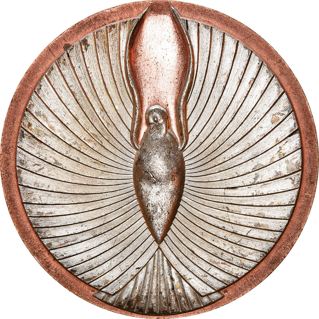 Francja, Medal, Voeux, Nouvelle Année, Lion et Colombe, Sztuka i Kultura, 1980