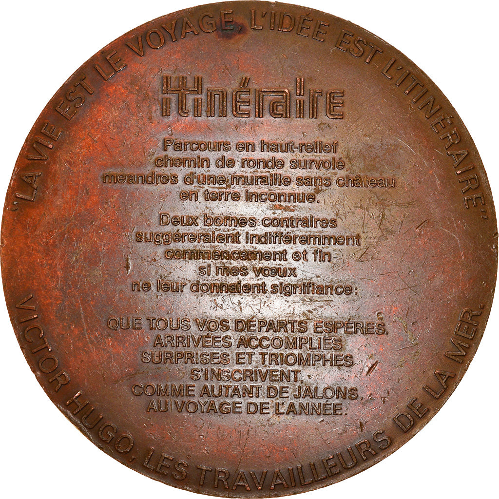 France, Médaille, Victor Hugo, Itinéraire, Arts & Culture, 1976, Pagès, TTB+