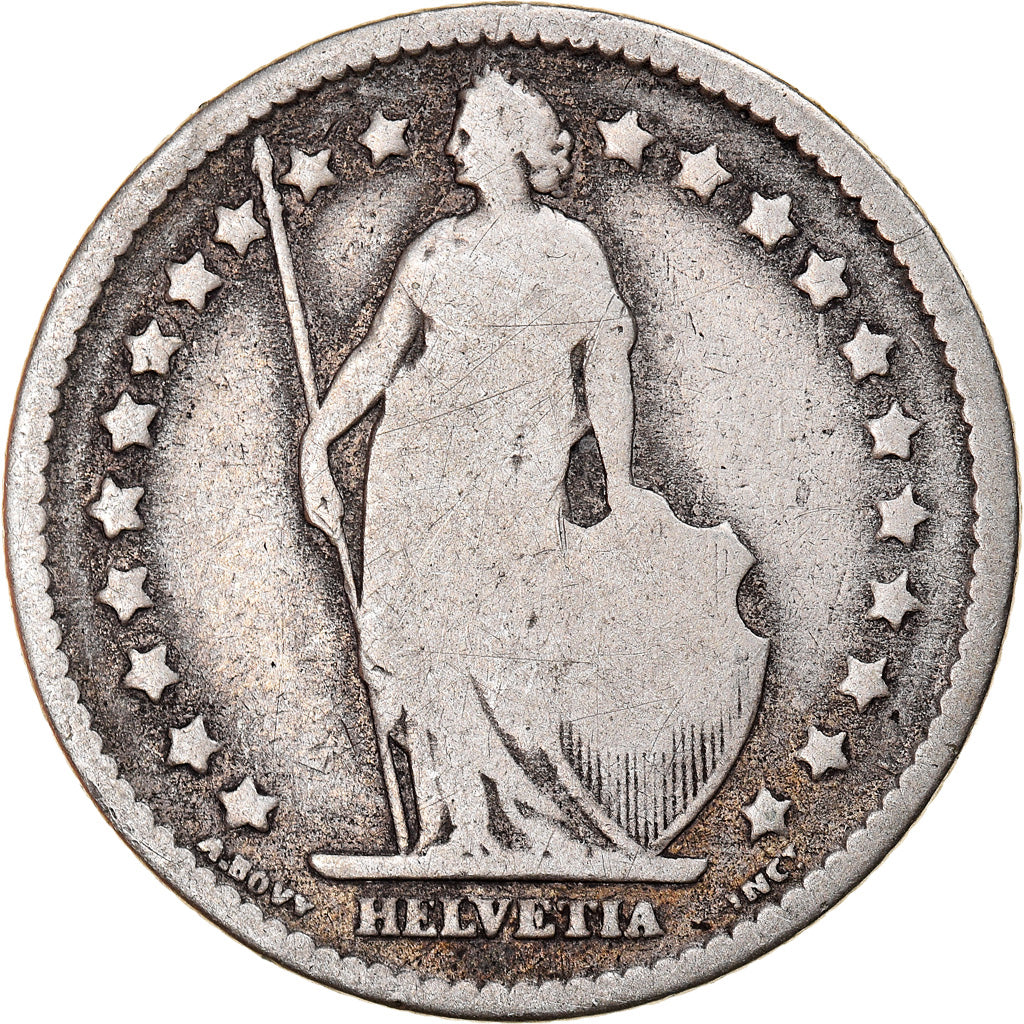 Münze, Schweiz, Franc, 1877, Bern, S, Silber, KM:24