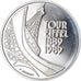 Moneta, Francja, Tour Eiffel, 5 Francs, 1989, Paris, BE, MS(64), Srebro, KM:968a