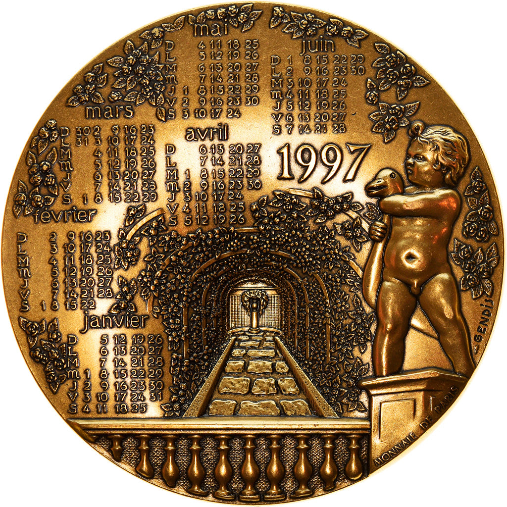 France, Médaille, Calendrier, Parcs et Jardins de France, Arts & Culture, 1997